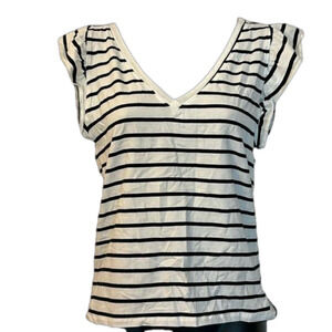 Eye Candy Striped Shirt White Women Size Medium